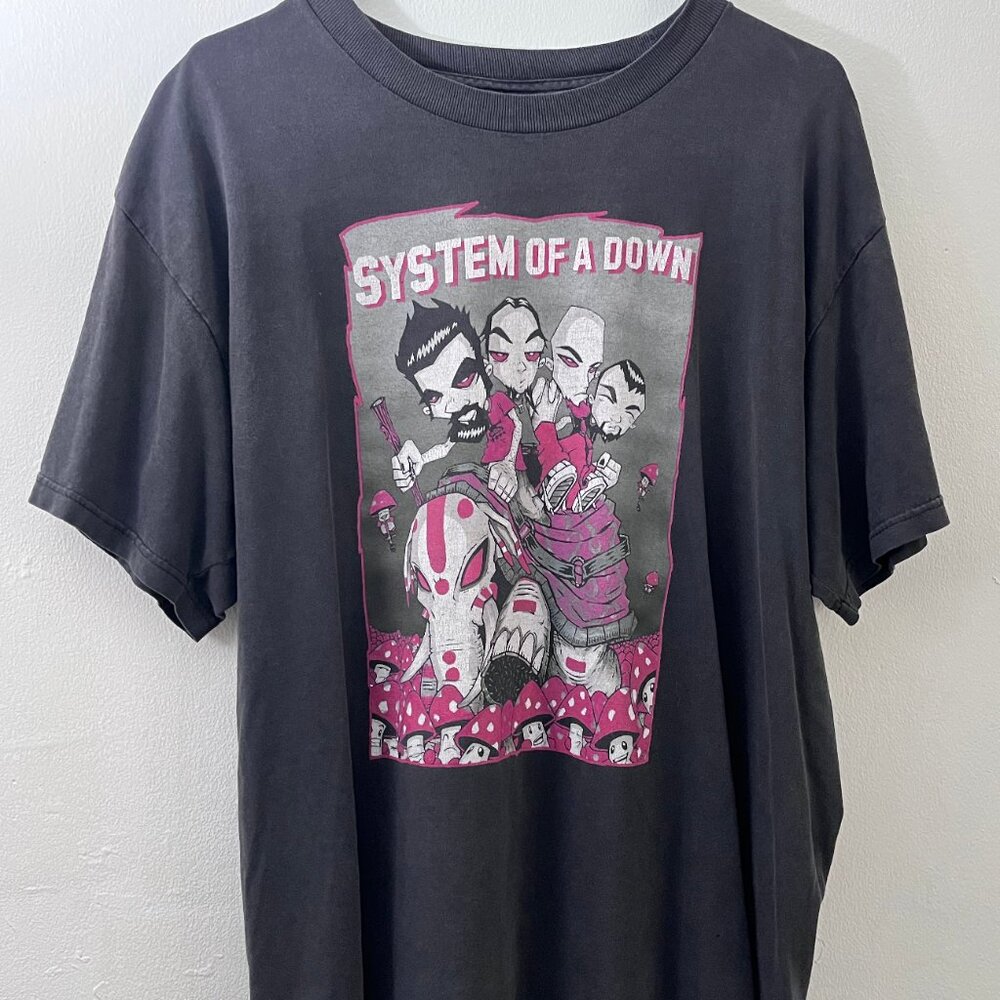 SYSTEM OF A DOWN Vintage Mushroom Cartoon Graphic Tee